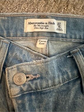 Abercrombie & Fitch Light Blue High Rise Straight Jeans